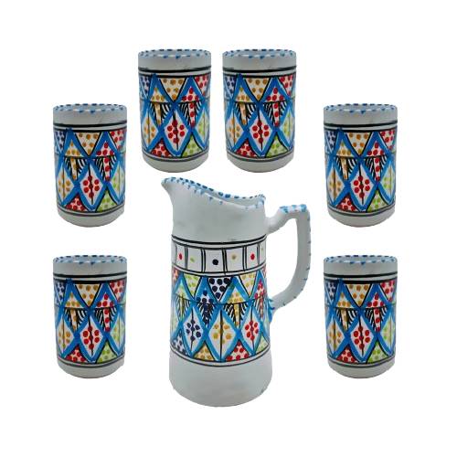 service-eau-ceramique-bleu Service à eau en céramique – Image 1